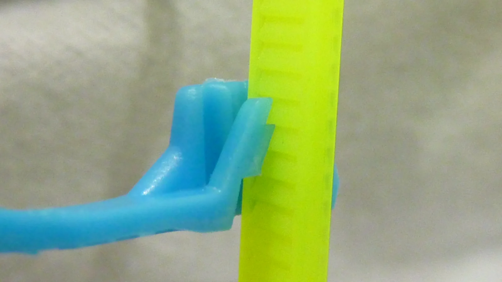Close-up of a cable tie ratchet head, the design created by Maurus Logan in 1958